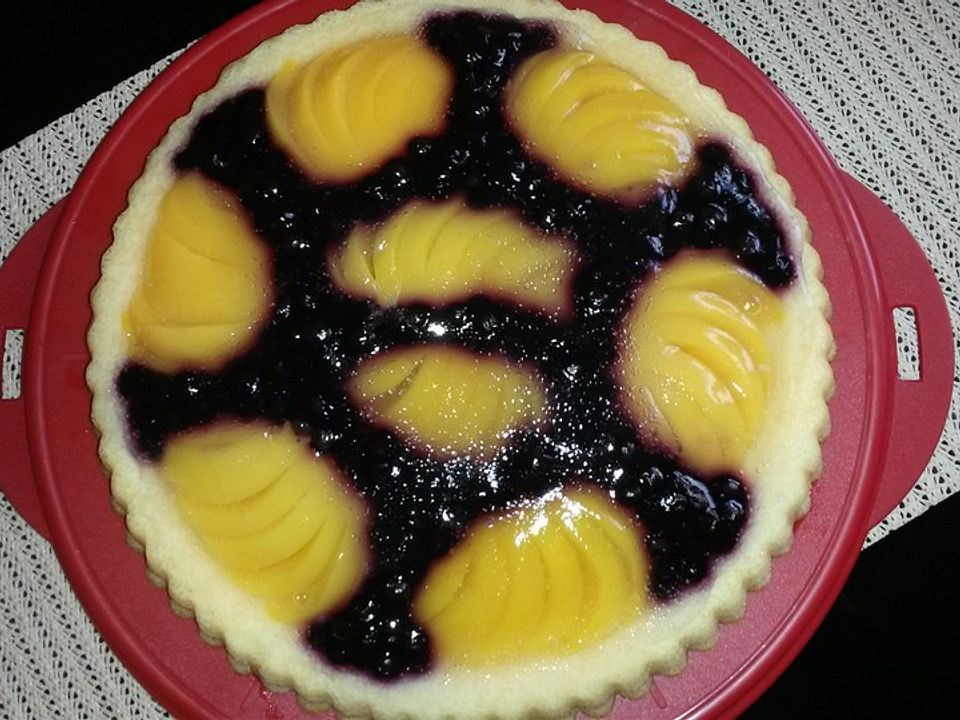 Pfirsich Heidelbeer Torte Mit Obstboden Von Bowu Chefkoch