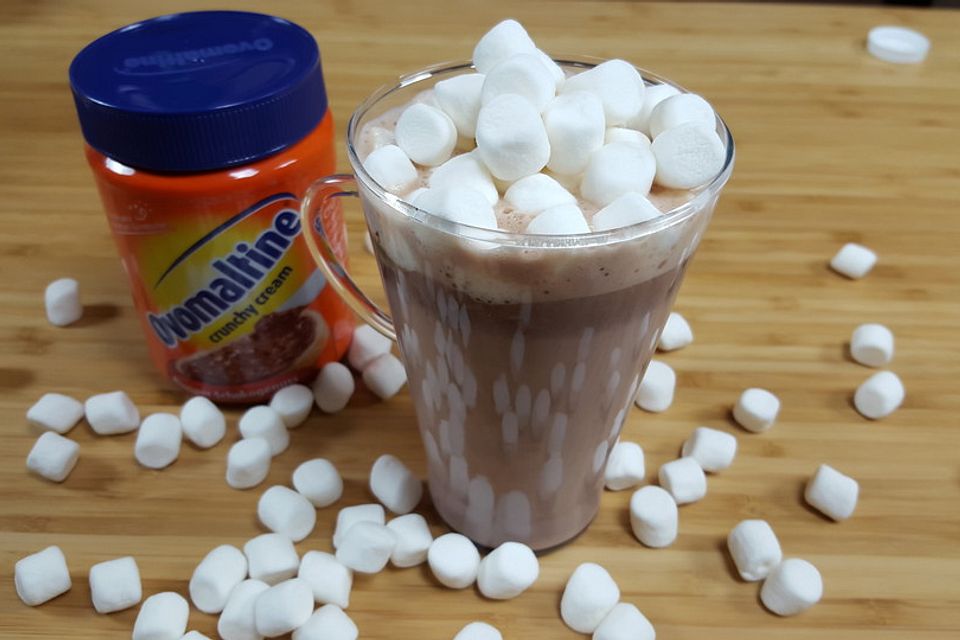 Heiße Ovomaltine Schokolade mit Marshmallows