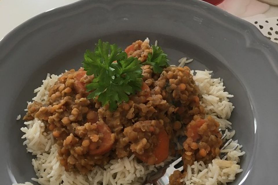 Linsencurry mit Mango und Kokos