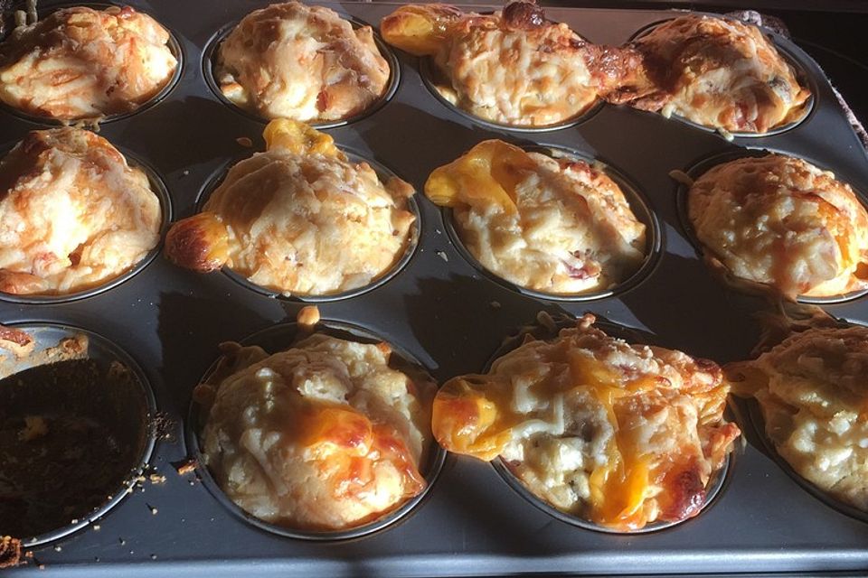 Schnelle Schinken-Champignon-Muffins