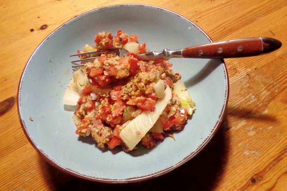 Fenchelgemüse mit Tomaten-Knoblauch-Kruste