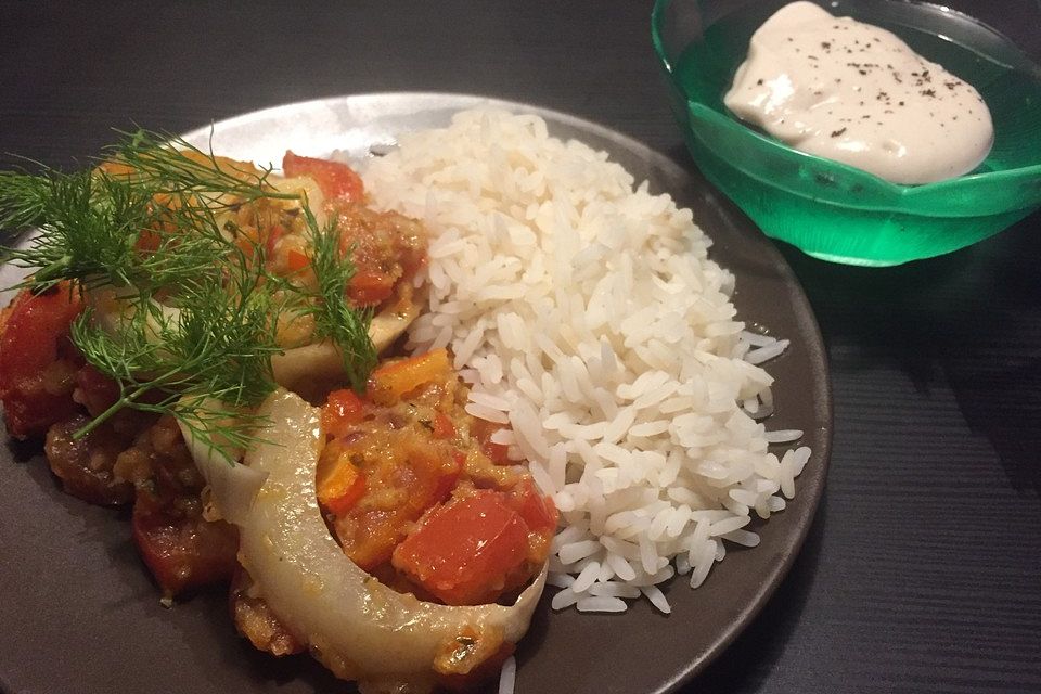 Fenchelgemüse mit Tomaten-Knoblauch-Kruste