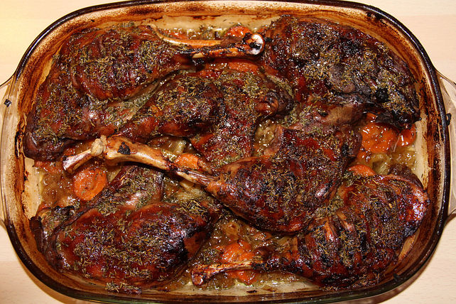 Gänsekeulen mit Honig-Thymiankruste von Stiller-Genießer| Chefkoch