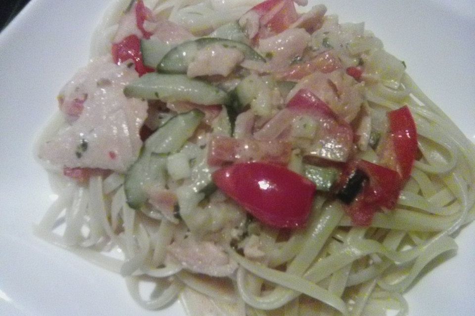 Spaghetti mit Lachs