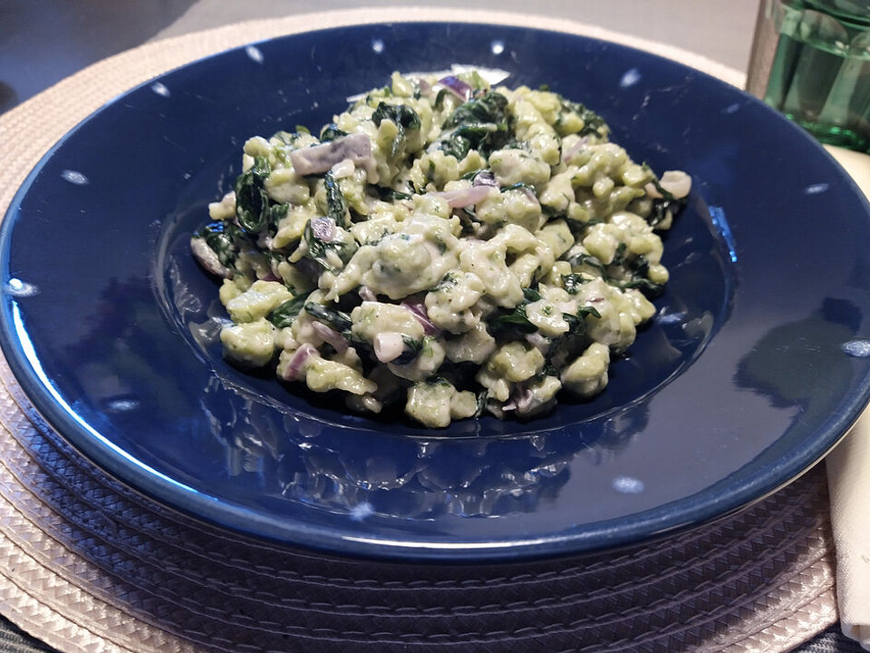 Cremige Spätzlepfanne mit Spinat und Käse - salzarm von Zebra15| Chefkoch