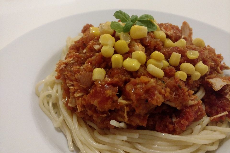 Gemüse-Hühnchen-Bolognese ohne Salz