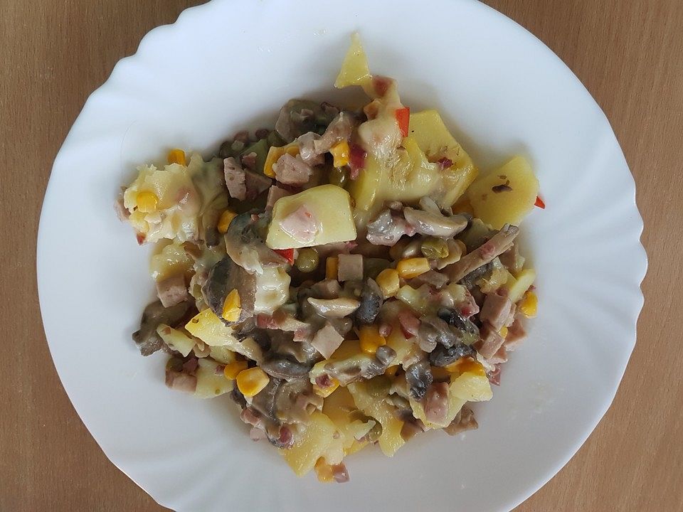 Kartoffelauflauf mit Paprika und Champignons von timmy0815| Chefkoch