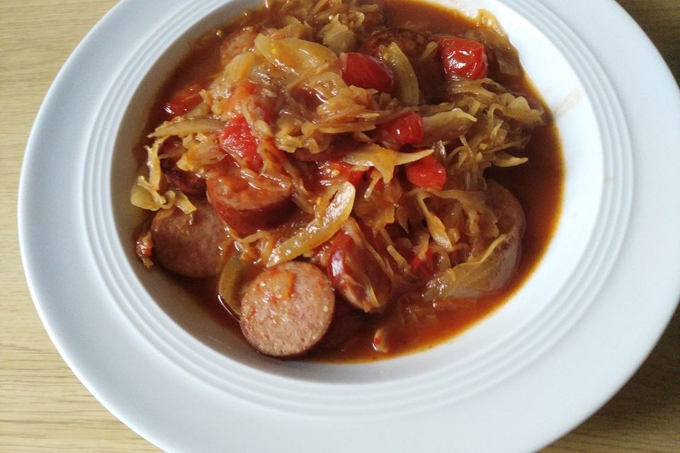 Cabanossi-Kraut-Gulasch