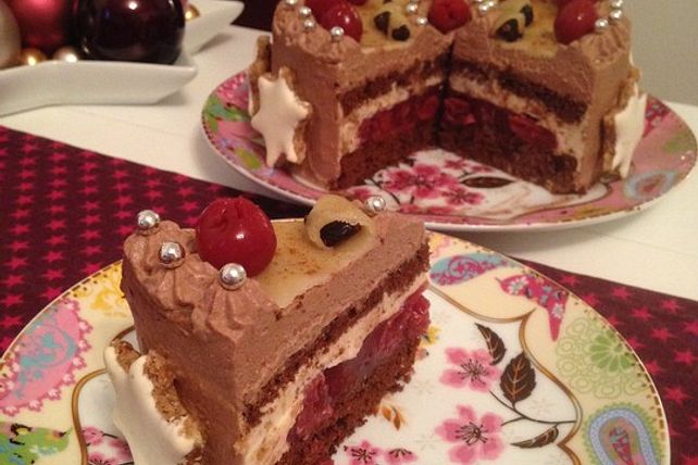 Weihnachtliche Schokoladen-Kirschtorte von deadmidnight| Chefkoch