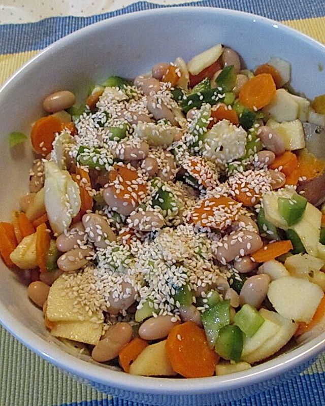 Bohnen - Apfel - Möhren - Paprika - Salat
