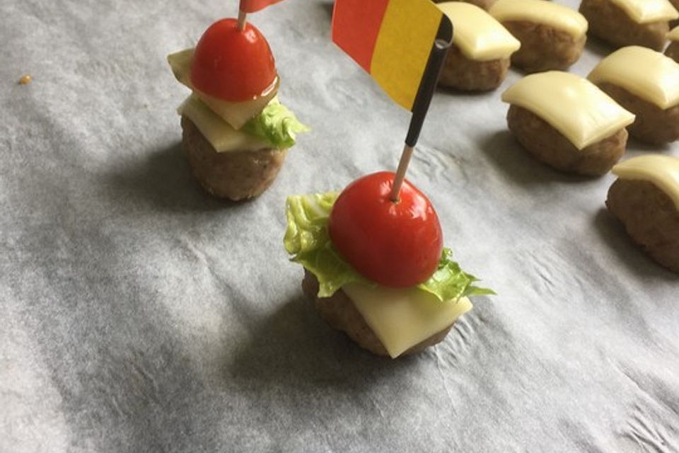 Burger Spießchen als Fingerfood