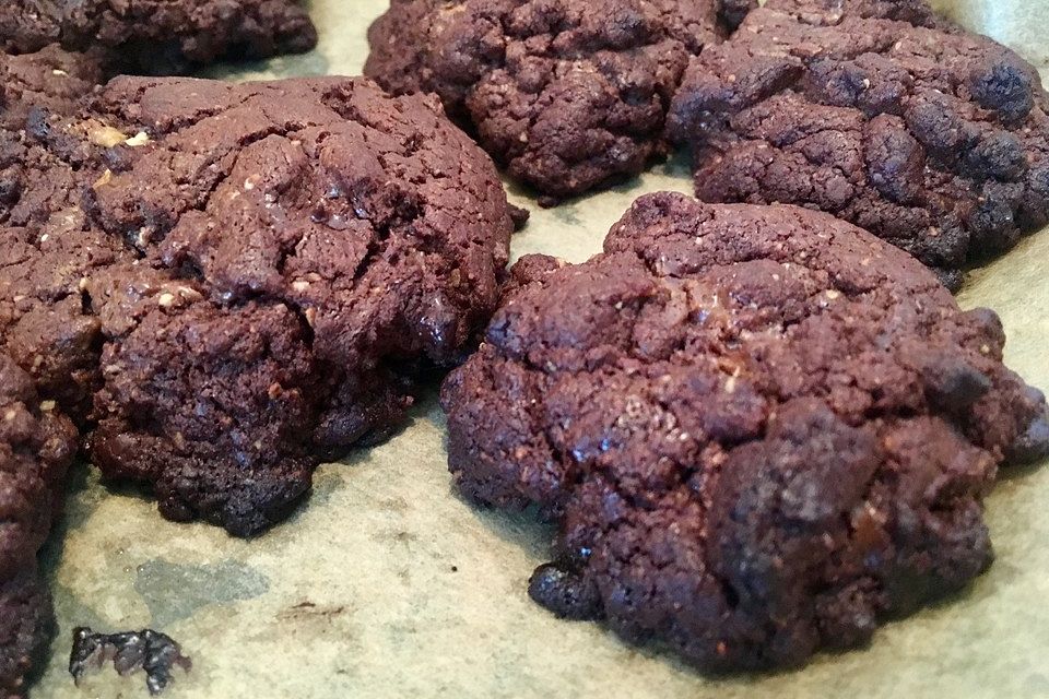 Triple Choc Cookies mit Vollkornmehl