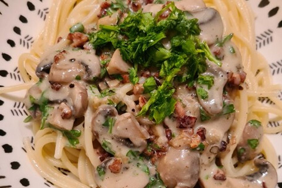 Vegetarische Champignon-Pasta