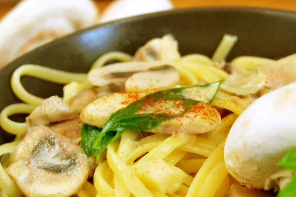 Vegetarische Champignon-Pasta