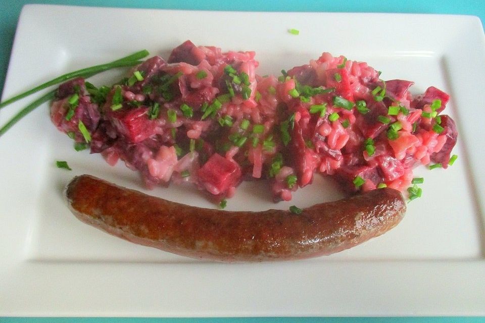 Risotto mit Roter Bete und Merguez