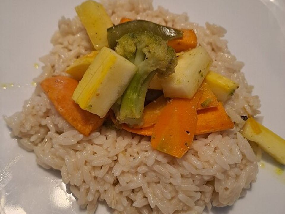 Kokosreis mit Honig-Ofengemüse von Stephey| Chefkoch