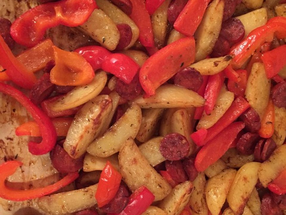 Kartoffelspalten mit Paprika und Chorizo von ede96 | Chefkoch