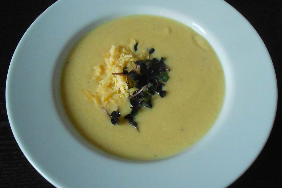 Kartoffelsuppe mit Cheddar und Frühstücksspeck