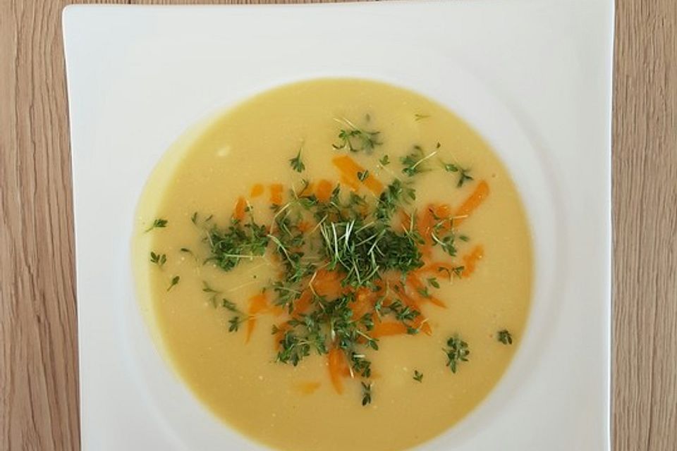 Kartoffelsuppe mit Cheddar und Frühstücksspeck