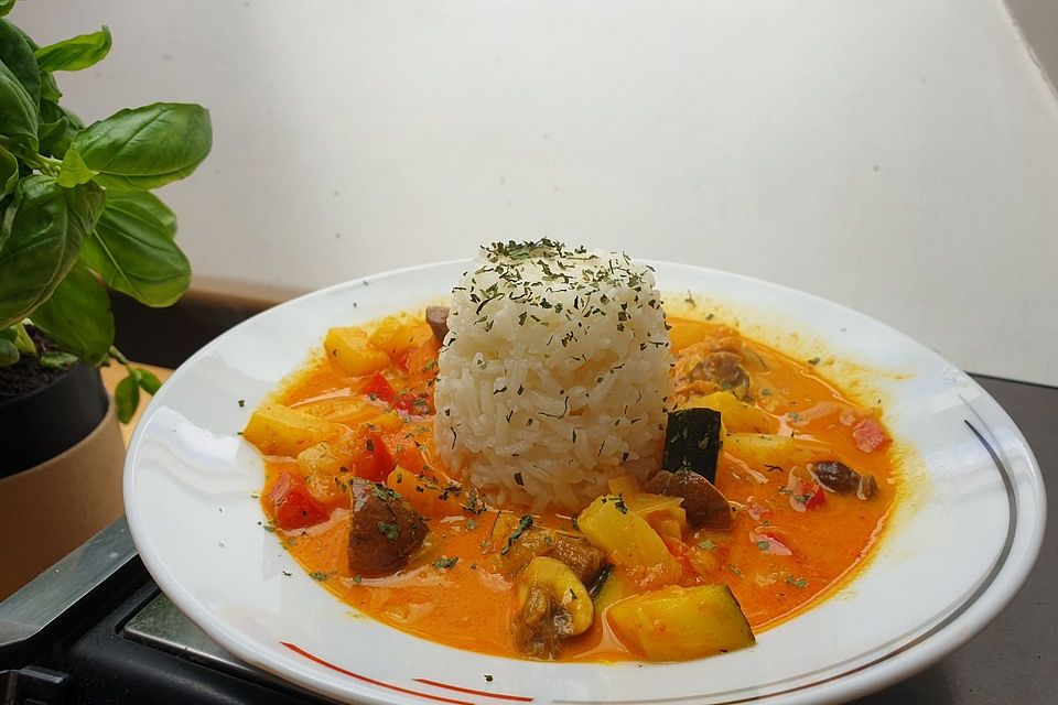 Vegetarisches Curry mit Ananas