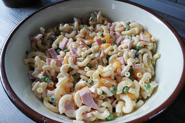 Nudelsalat mit Schinkenwurst und Mandarinen von Jaspira| Chefkoch