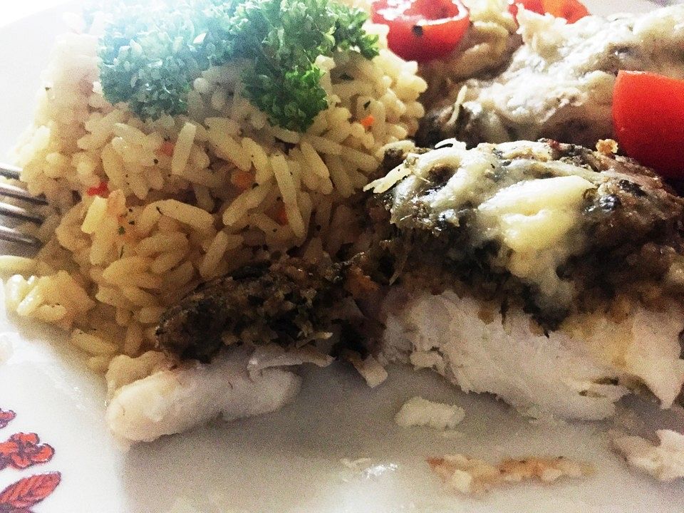 Schellfisch mit Kruste, Reis und Chinakohl-Gemüse von Kräuterjule| Chefkoch