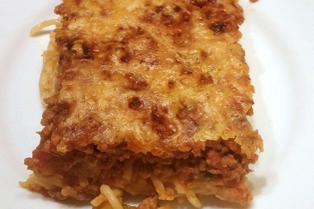 Überbackene Spaghetti mit Hackfleisch von jannice74| Chefkoch