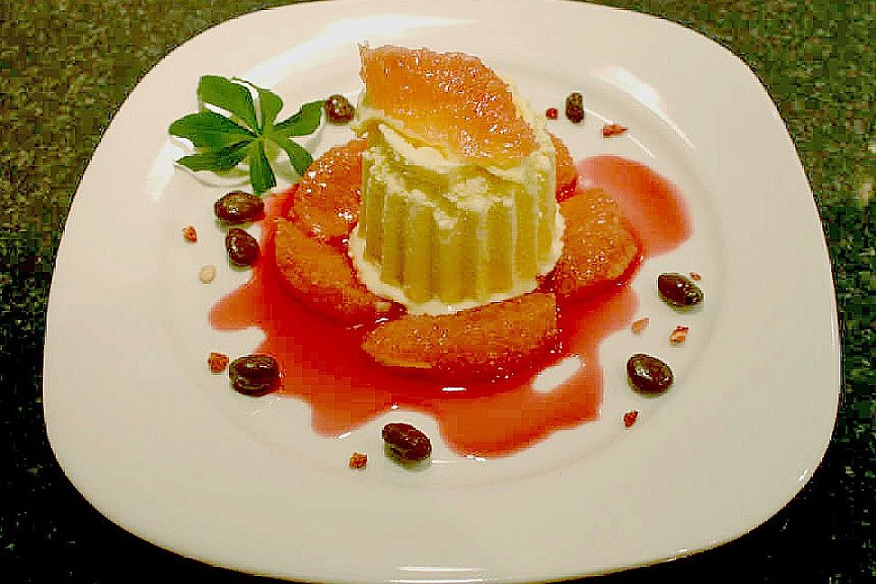 Bailey-Parfait auf Orangensauce