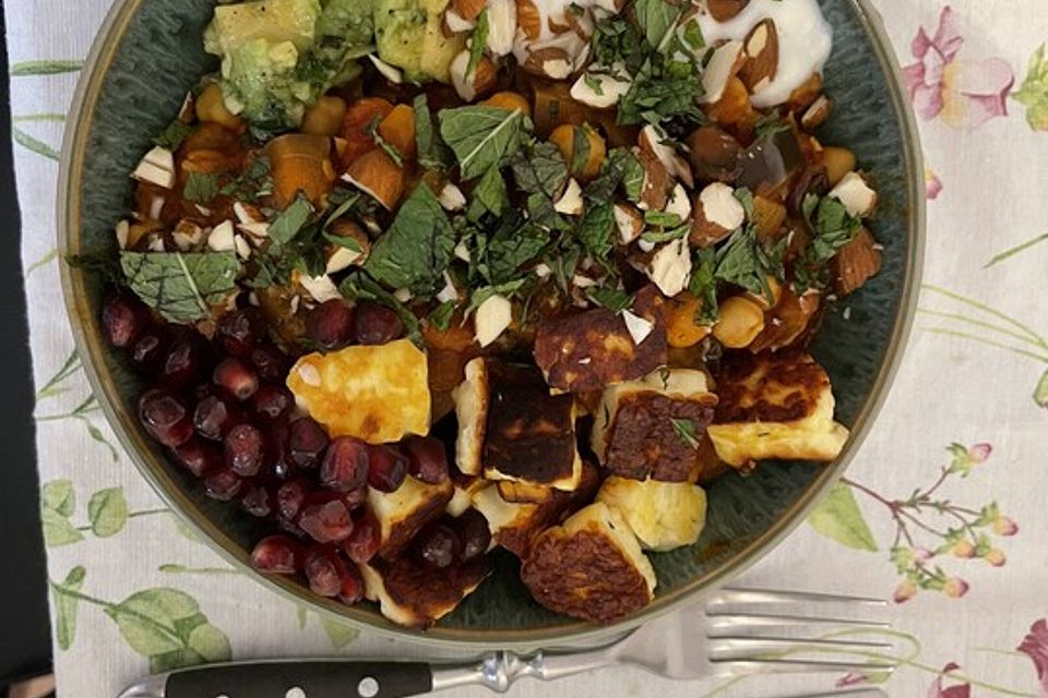 Vegane Marokkanische Bowl