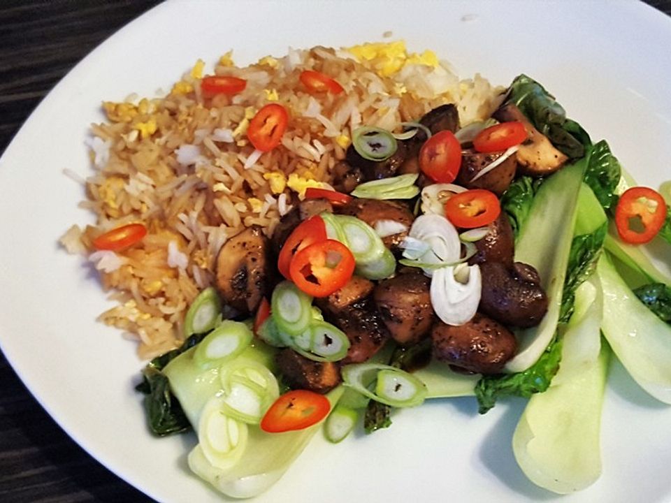 Bratreis Mit Champignons Und Pak Choi Von Chica Chefkoch