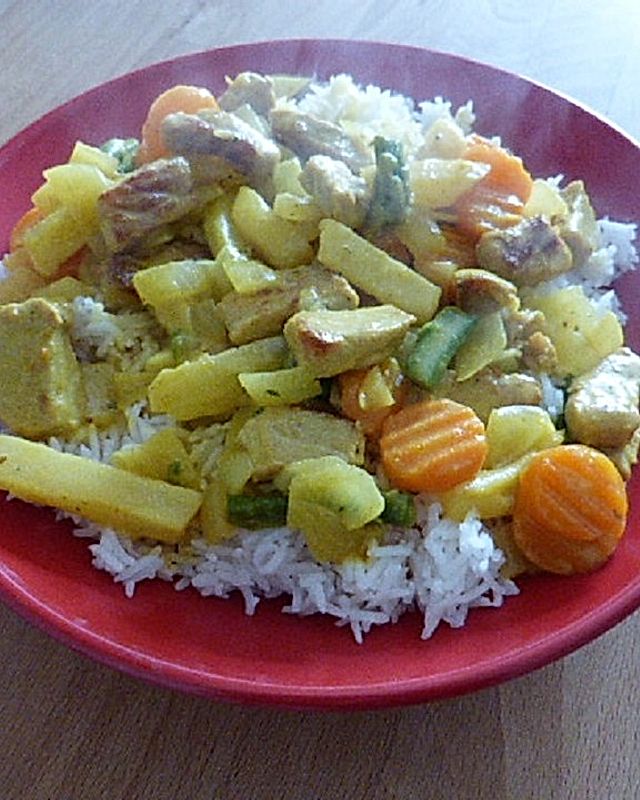Steak-Gemüse-Pfanne mit Reis