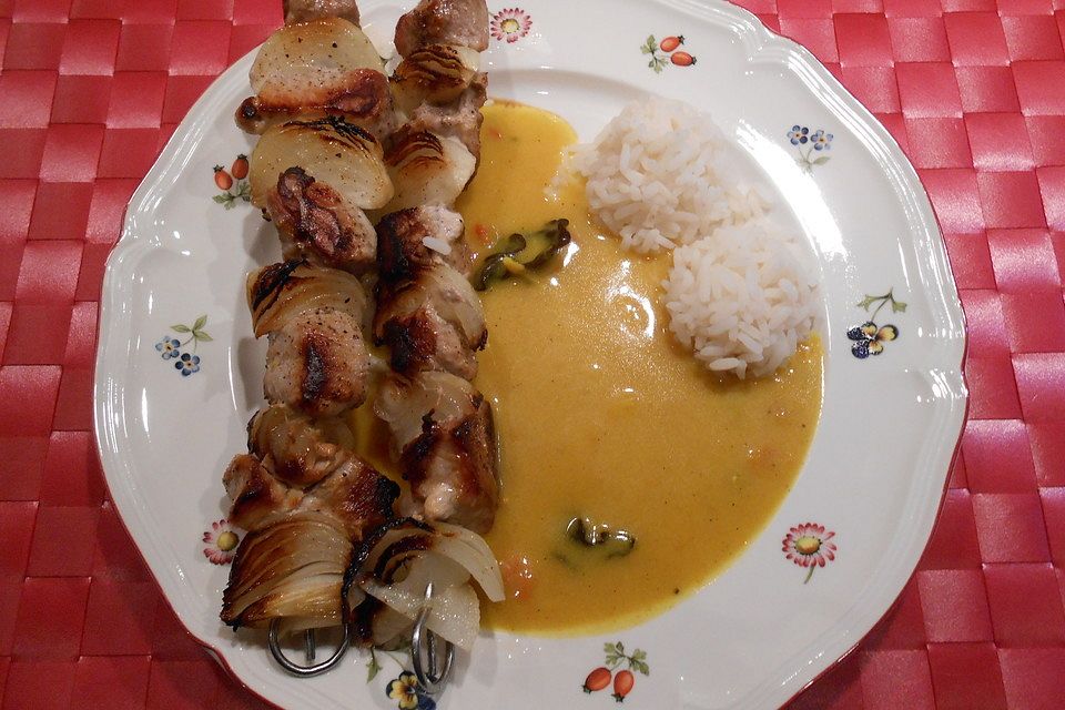 Schaschlik mit Currysoße à la Gabi