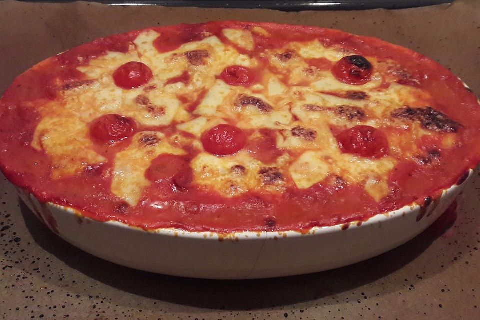 Gnocchiauflauf mit Tomaten und Mozarella