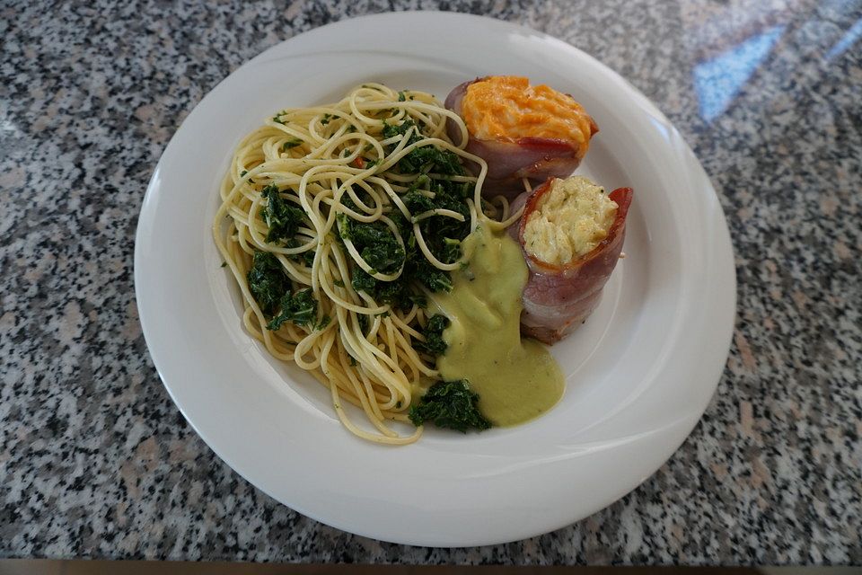 Spaghetti mit Grünkühl und geräucherter Putenbrust à la Gabi