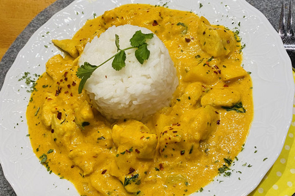 Indisches Chicken-Mango-Curry