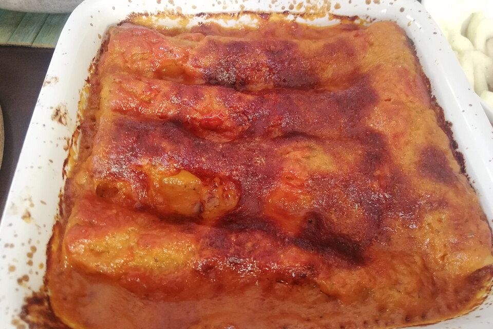 Cannelloni mit Frischkäse - Paprika - Füllung