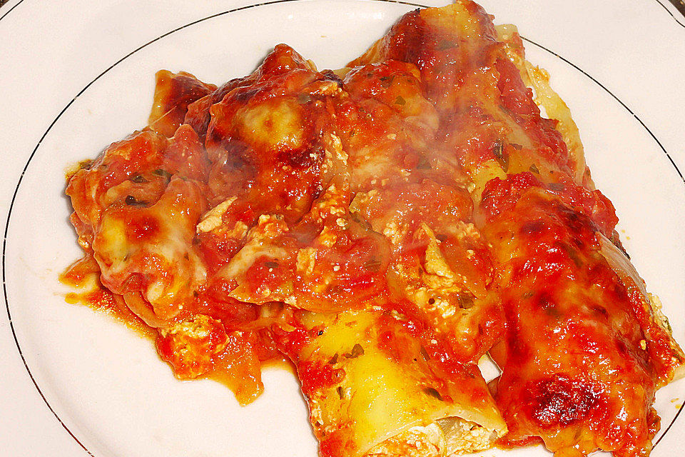 Cannelloni mit Frischkäse - Paprika - Füllung