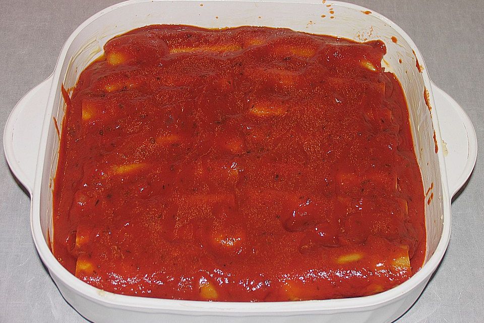 Cannelloni mit Frischkäse - Paprika - Füllung