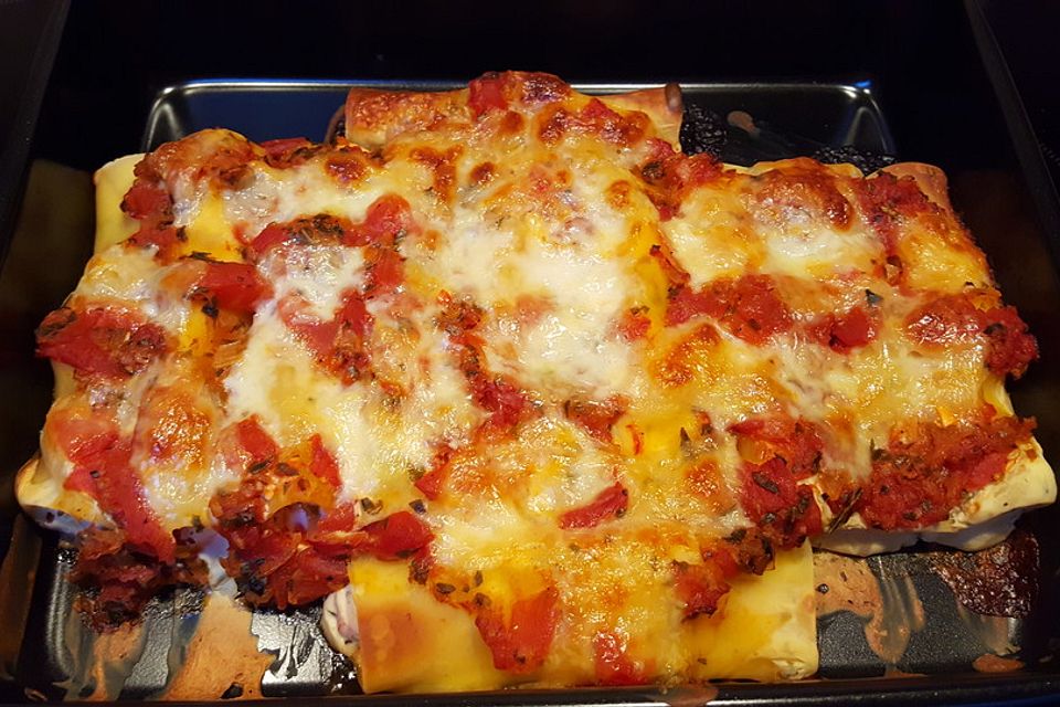 Cannelloni mit Frischkäse - Paprika - Füllung
