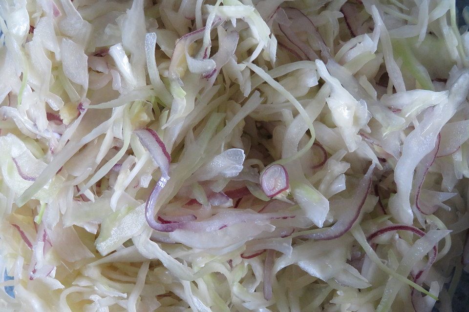 Zwiebel-Ingwer-Weißkraut, als Salat oder Gemüse