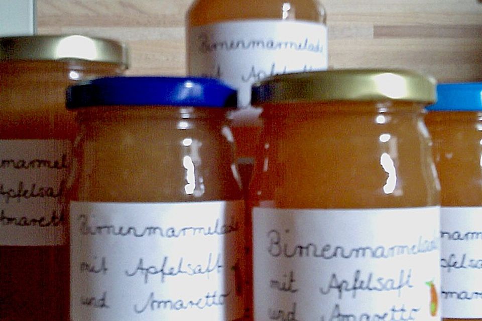 Birnenmarmelade mit Amaretto