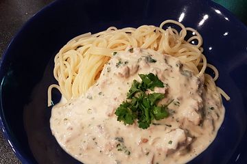 Spaghetti Mit Thunfisch Sahnesosse Von Korniepe Chefkoch