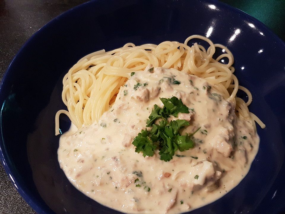 Spaghetti mit Thunfisch-Sahnesoße von korniepe | Chefkoch