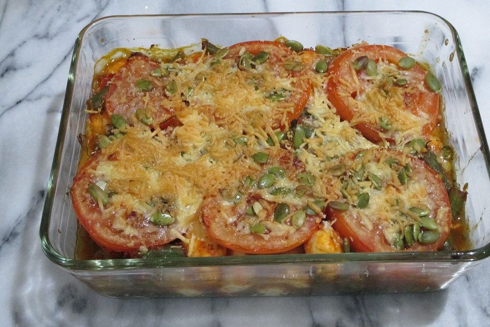 Gnocchi-Auflauf mit grünen Bohnen