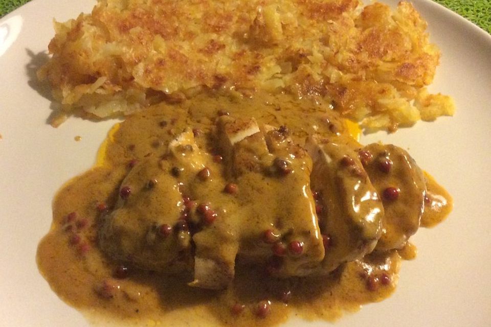 Hühnerfilets in Rosa Pfeffer-Sauce