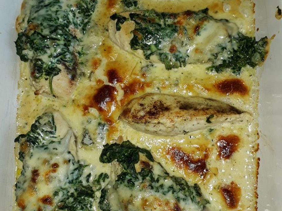 Hähnchenbrustfilet mit Spinat und Gorgonzola überbacken - Kochen Gut ...