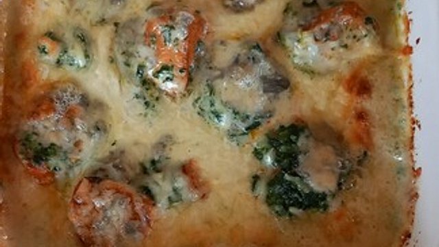Hähnchenbrustfilet mit Spinat und Gorgonzola überbacken von Rantanplan