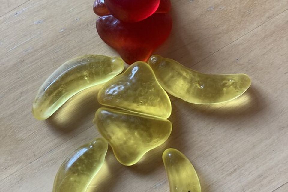 Gummibärchen mit Zucker, Traubenzucker oder Honig