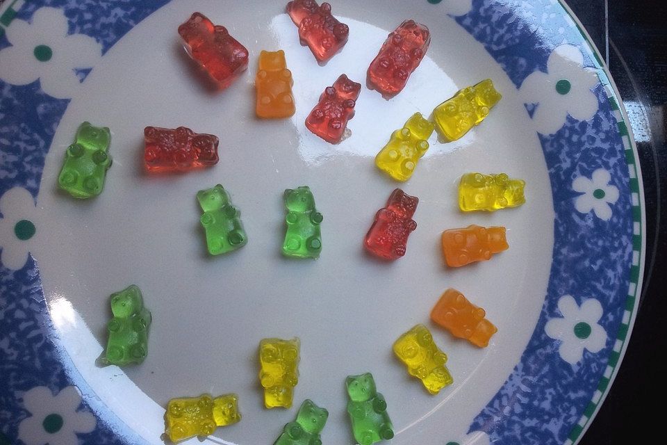 Gummibärchen mit Zucker, Traubenzucker oder Honig