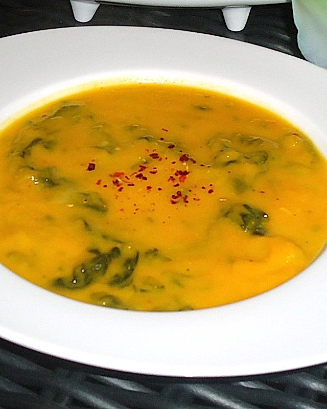 Kürbis - Spinat - Suppe